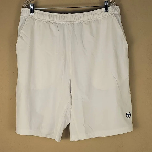 NWT Sergio Tacchini Mens Brilliant‎ White Court Shorts XL - Picture 1 of 6